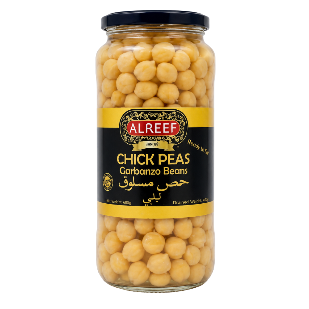 BN02G – Al Reef Chick Peas 12 x 19 oz (Glass)
