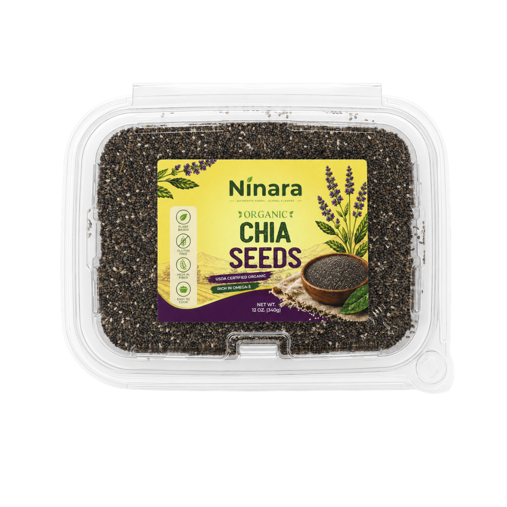 DB601 - Ninara Organic Chia Seeds Black 12 x 12 Oz (340g)