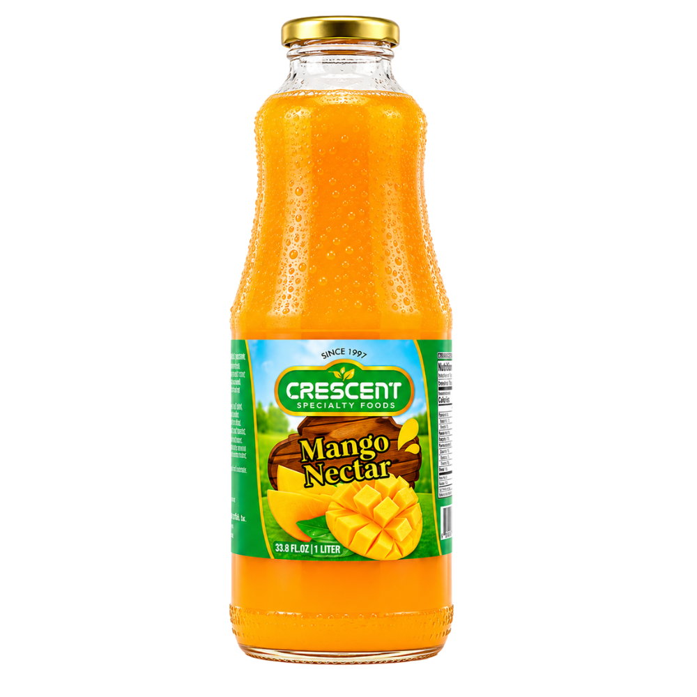 DK01B – Crescent Mango Nectar Glass Bottle 6 x 1 lt