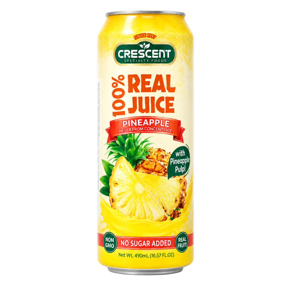 DK0202 - Crescent 100% Real Juice Pineapple With Pulp 24 x 16.57 Fl oz (490 ml)