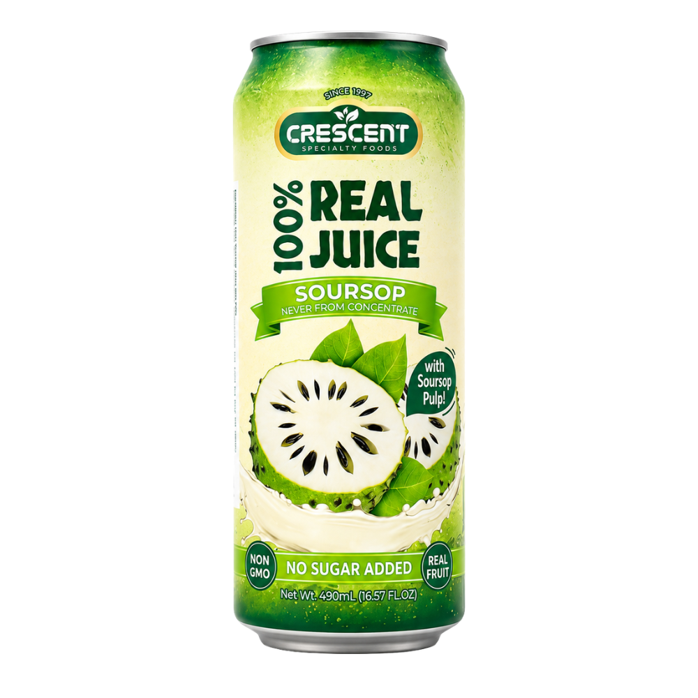 DK0206 - Crescent 100% Real Juice Soursop With Pulp 24 x 16.57 Fl oz (490 ml)