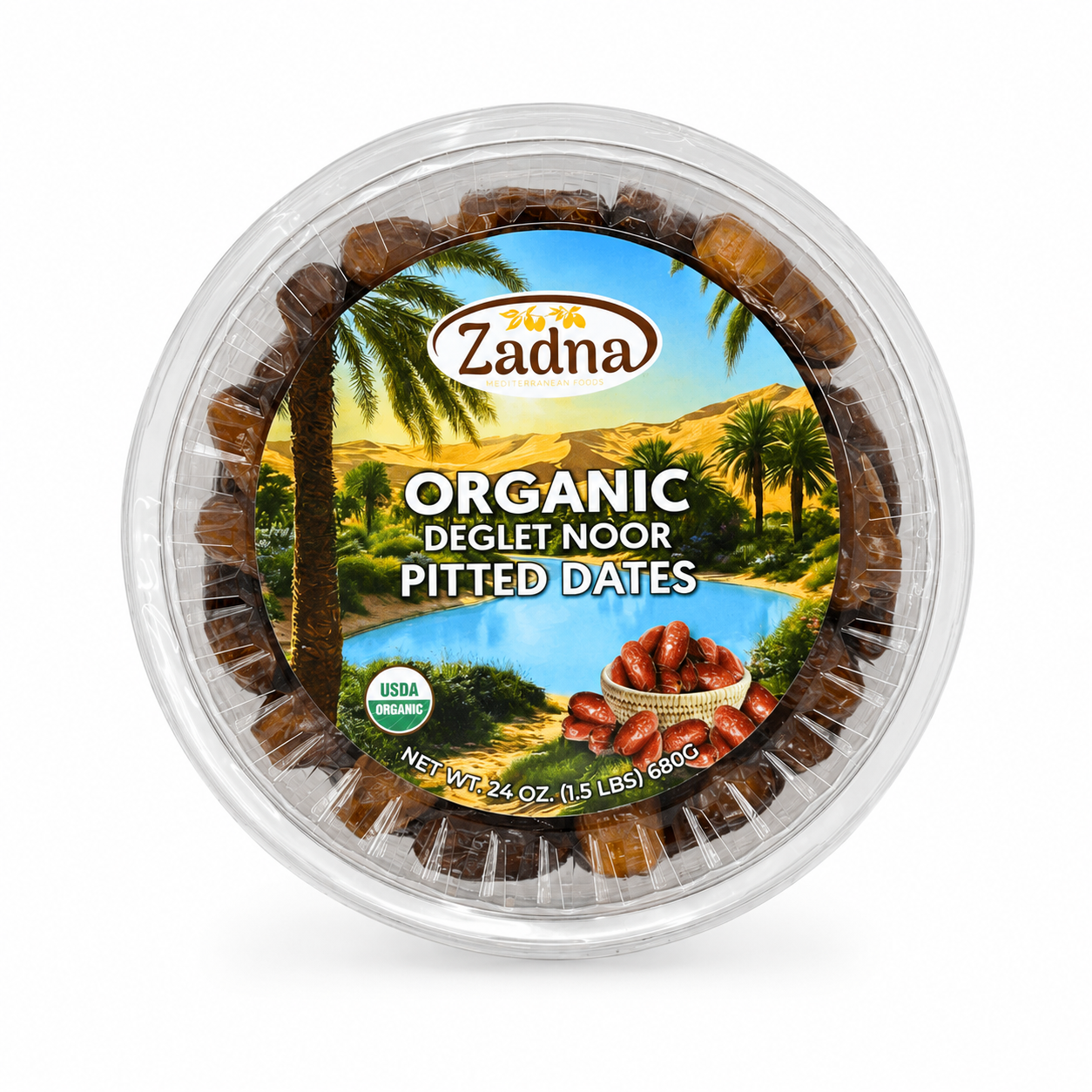 DT0201 - Zadna Organic Deglet Noor Pitted Dates 12 x 24 oz