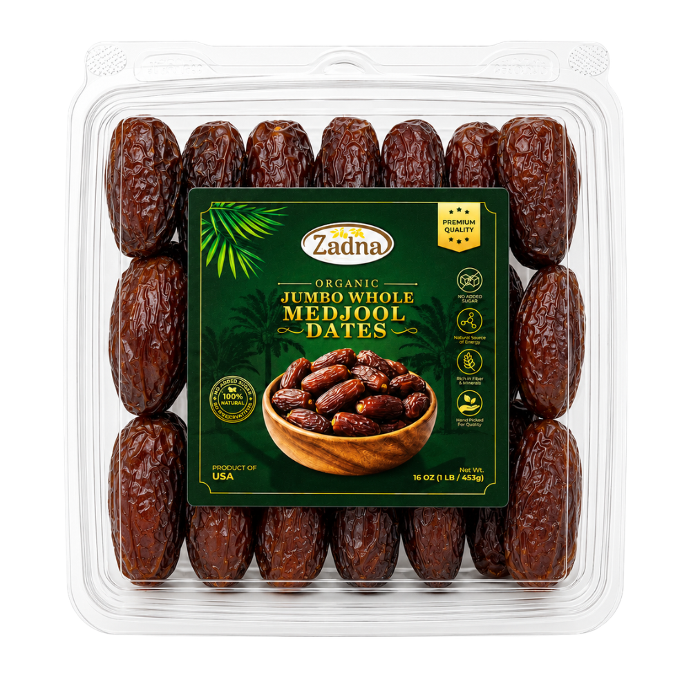 DT02E - Zadna Medjool Jumbo Whole Dates Organic 12 x 16 oz (454g)