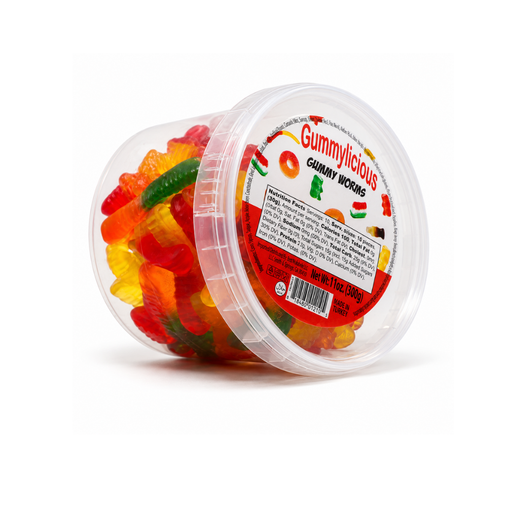 GM09B - Gummylicious Gummy Worm Halal 18 x 300 g