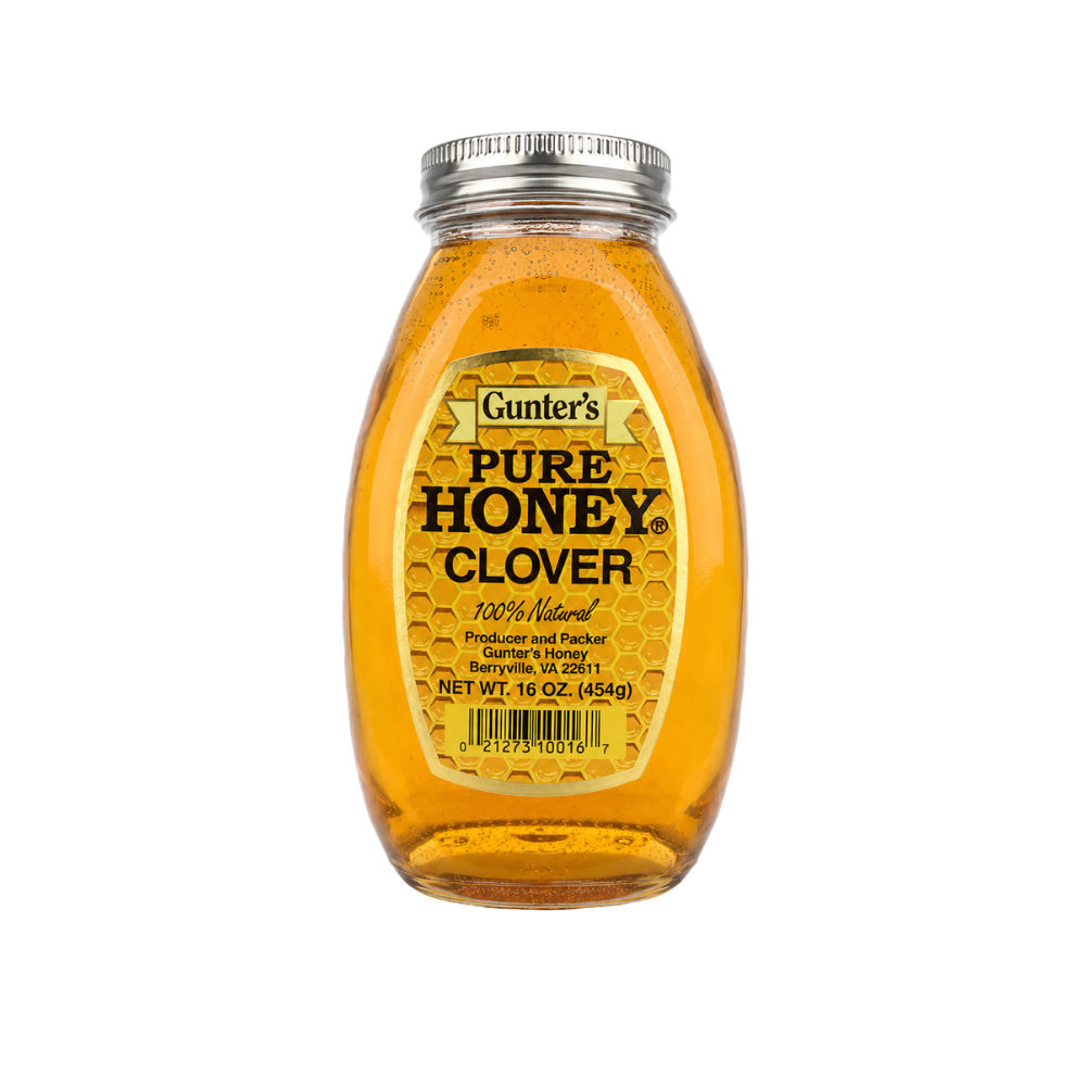 HY20 - Gunters 1 LB. Clover Honey 12 x 16 oz