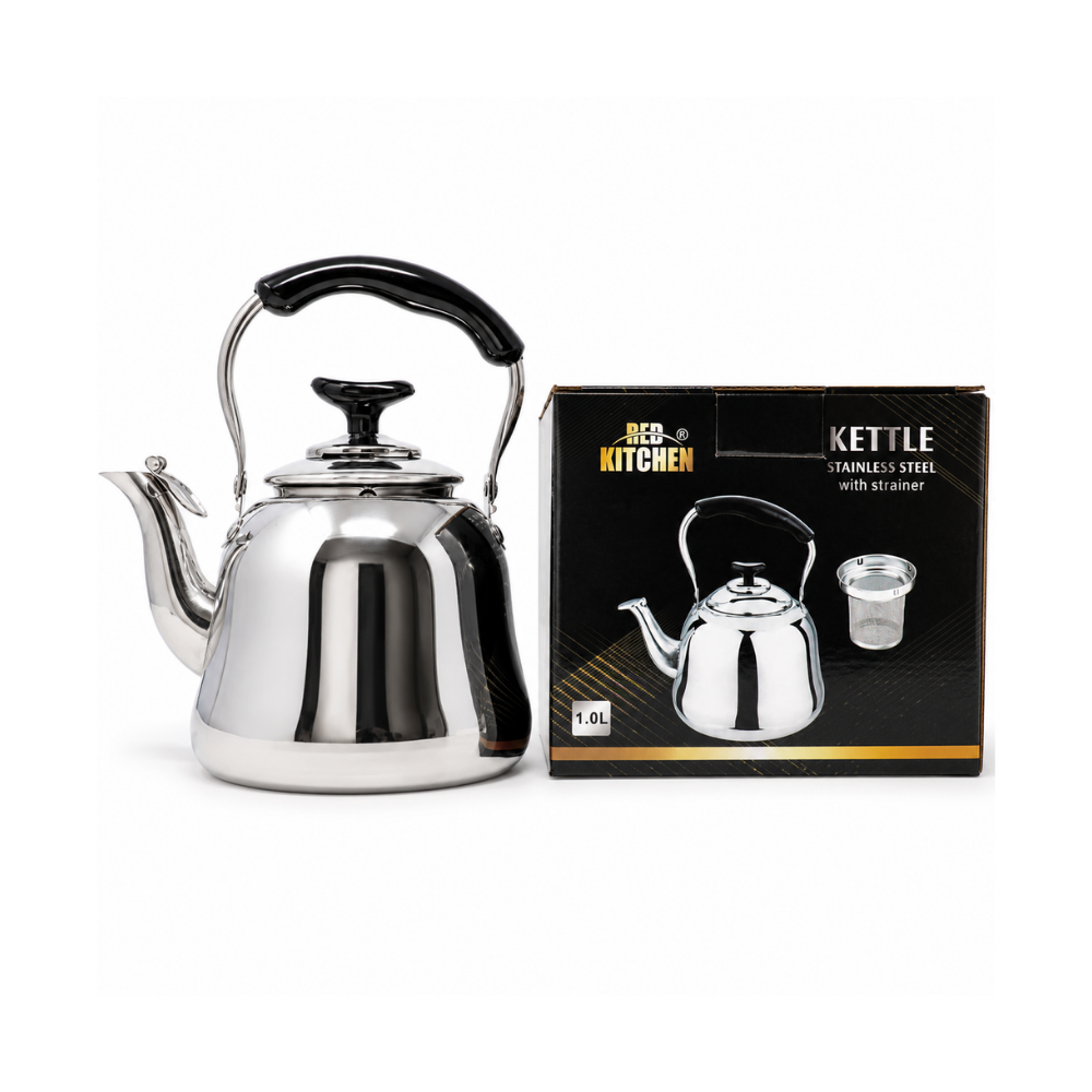 KW03 - Red Kitchen Tea Kettle 1.0 L W Strainer
