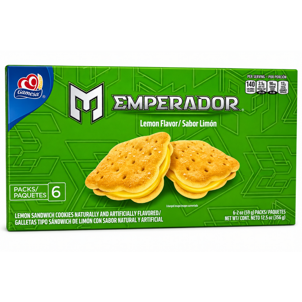 LCB02A - Gamesa Emperador Lemon Sandwich Cookies 12 x 356 g