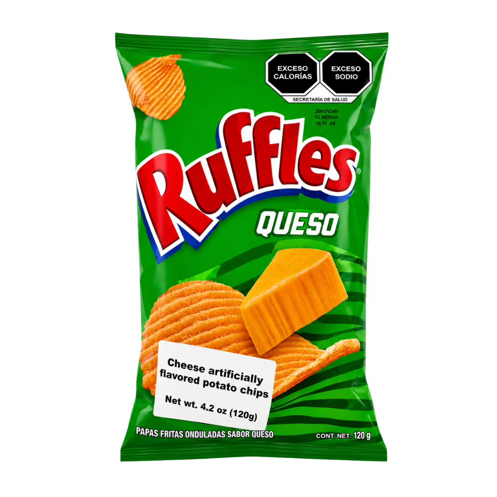 LCP04 - Ruffles Queso 1 x 120 g (Cheese Artificially)