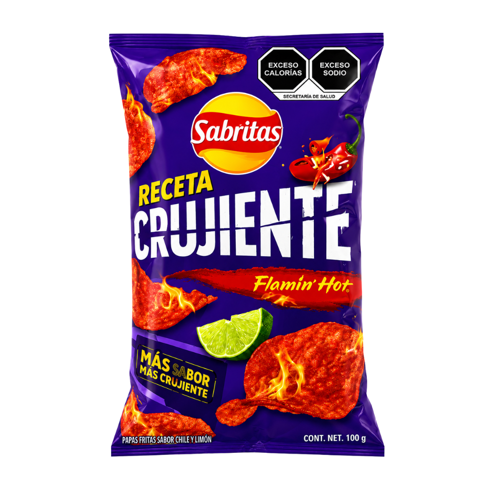 LCP09B - Sabritas receta Crujiente ( Flaming Hot) Comparte 1 x 100 g