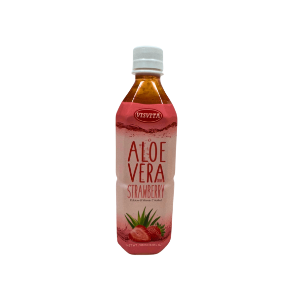 LDK29006- VISVITA Aloe Strawberry Drink Plastic Bottle 20 x 16.9 oz