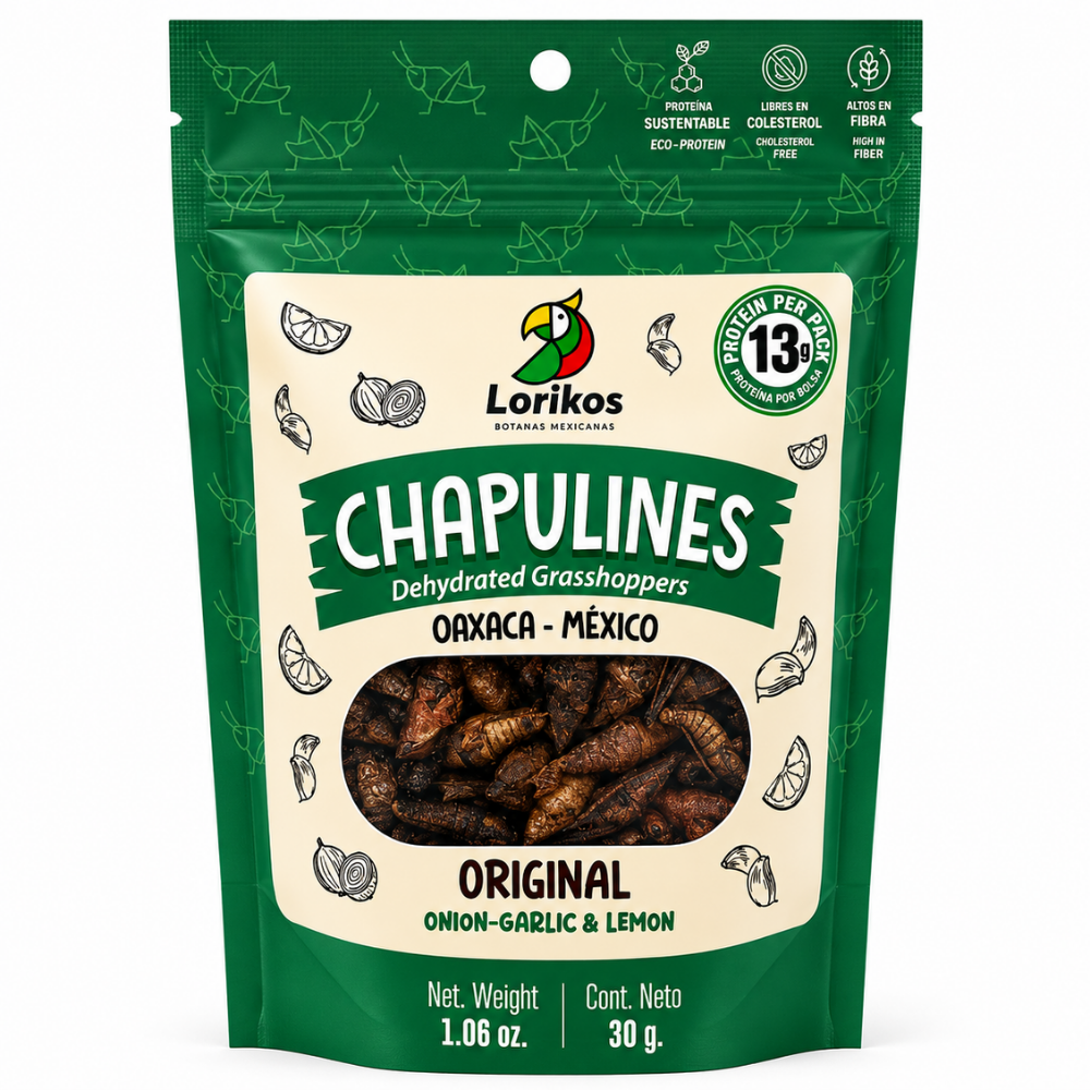LNT0103 - Chapulines Dehydrated Grasshoppers Original 12 x 30 g