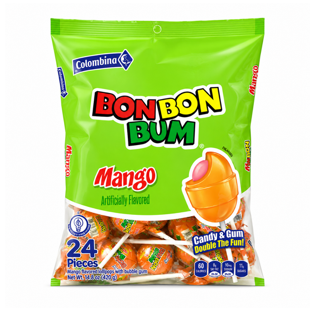 LSW008 - Colombina BON BON BUM (Mango) 15 x 14.4 Oz (408g)