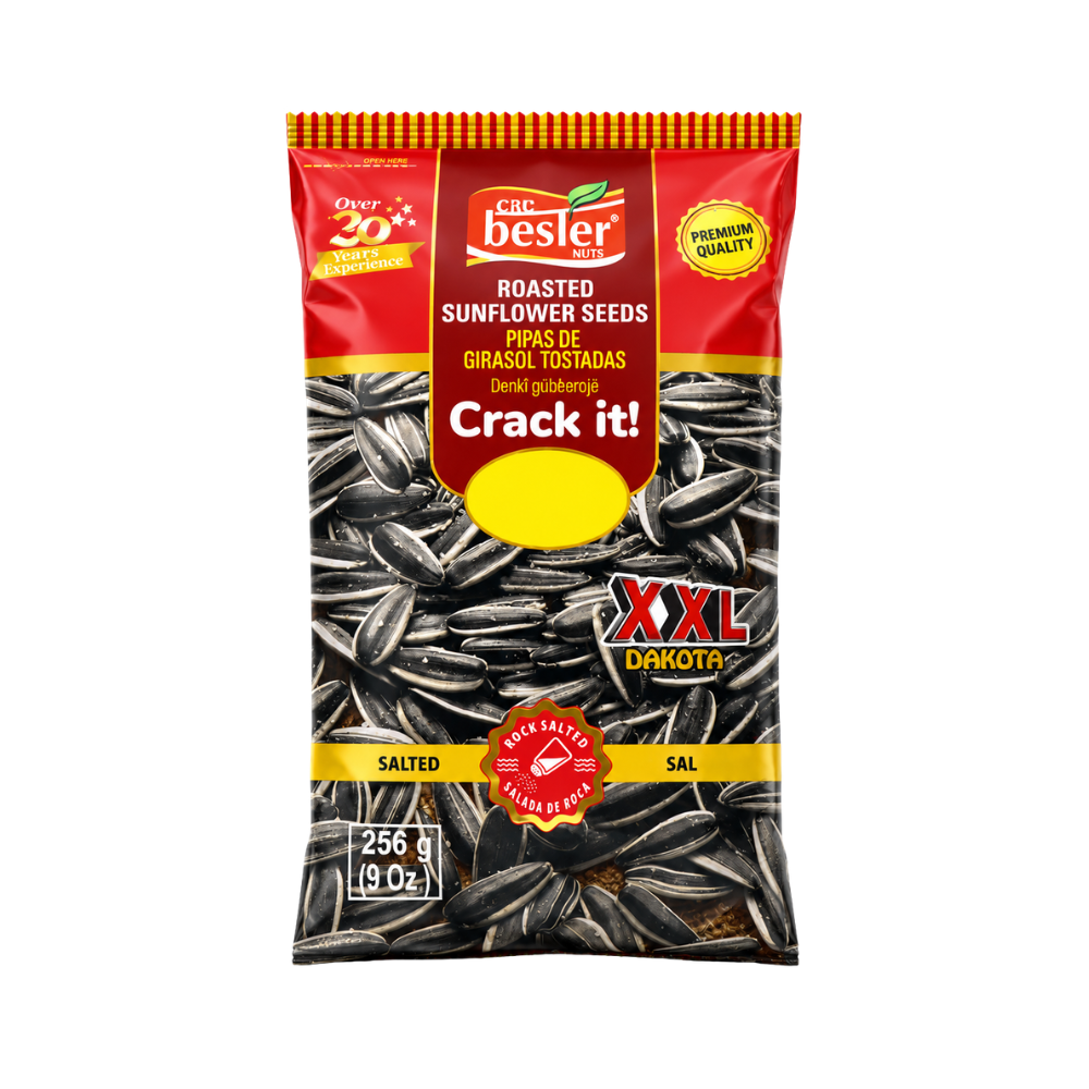 NT52BA - Besler Black Sunflower Seeds XXL - Salted 16 x 9 oz (256g)