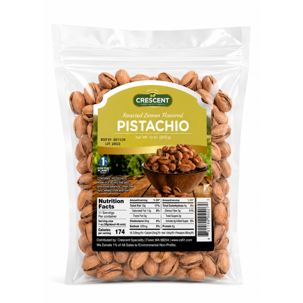 NT60F – Crescent Roasted Lemon Pistachios 16 x 10 oz (283g)
