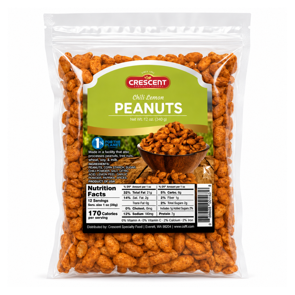 NT64E – Crescent Chili Lemon Peanuts 16 x 12 oz (340g)
