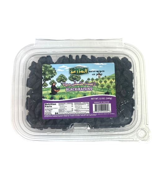 NT71C - Al Mazrah Black Raisins 12 x 12 oz Cont.