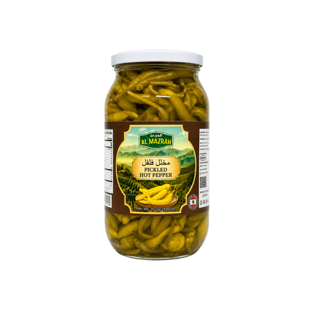 PK0105 – Lebanon Pickled Hot Pepper Jar 12 x 1 Kg Al Mazrah