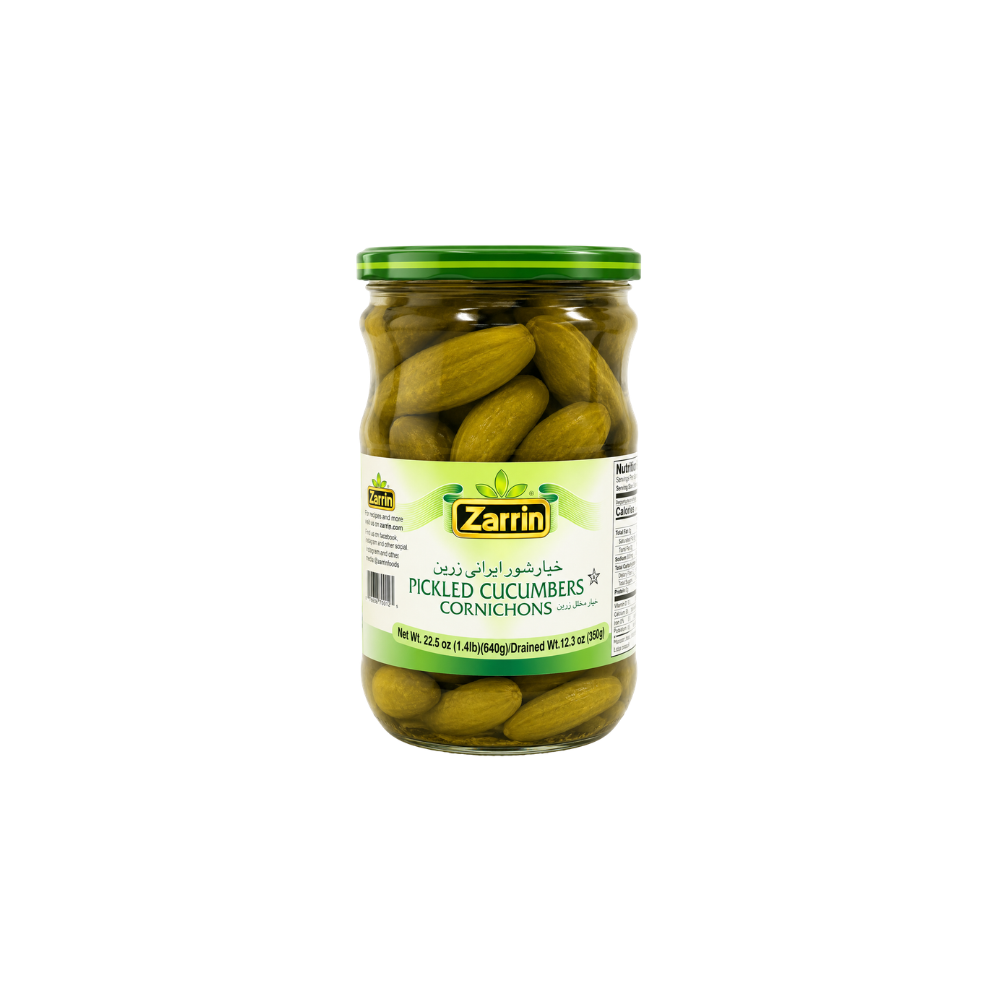 PK30B – Zarrin Pickled Cucumbers Cornichons 12 x 640 g.