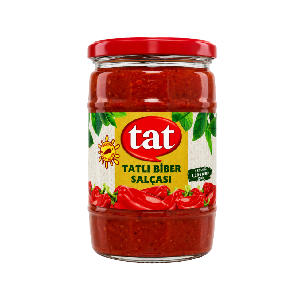 SC02BA - Tat Sweet Red Pepper paste (TATLI BiBER SALCASI) 12 X 19.4 oz (550g)