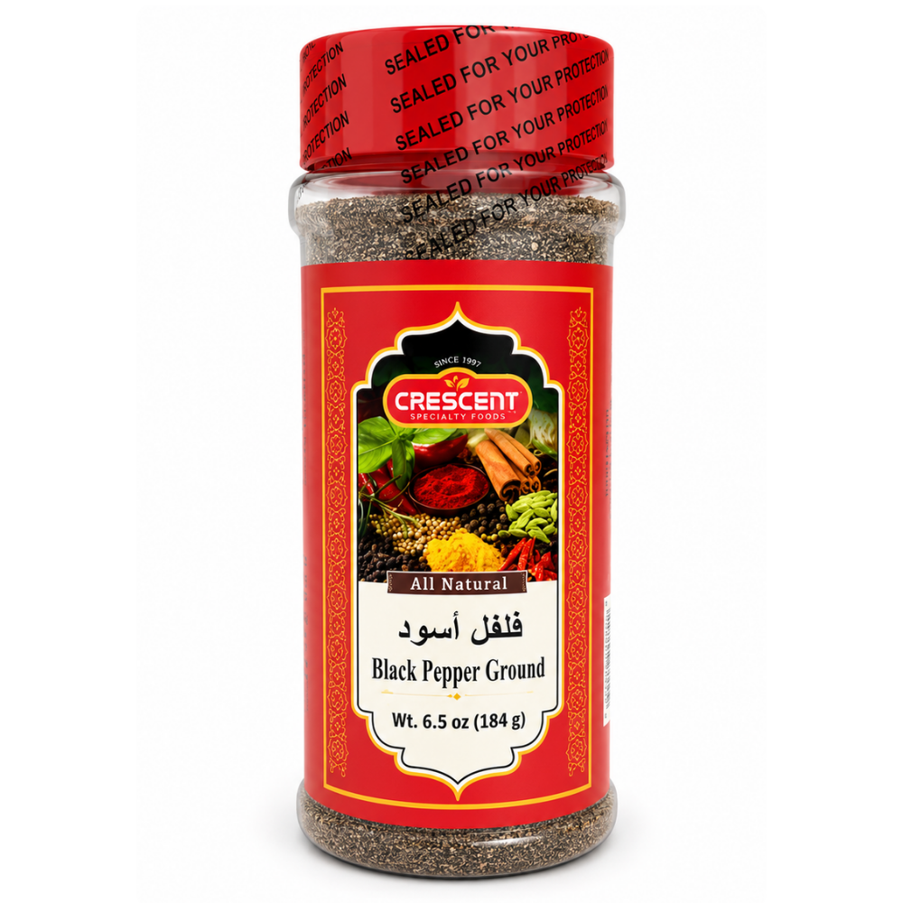 SP13 – Crescent Ground Black Pepper Jars 12 x 6.5 oz.(156gr)