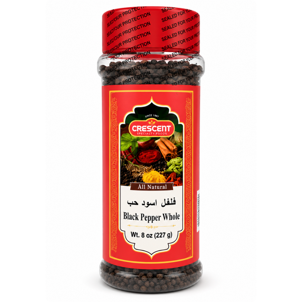 SP13B – Crescent Whole Black Pepper 12 x 7 oz. Jars