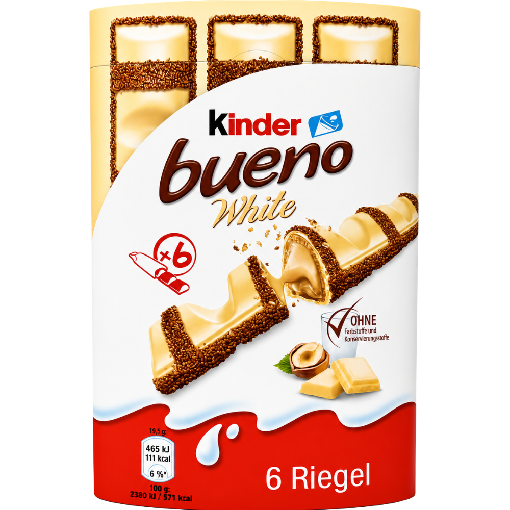 SW0504 - White Kinder Bueno Riegal 27 x 117g