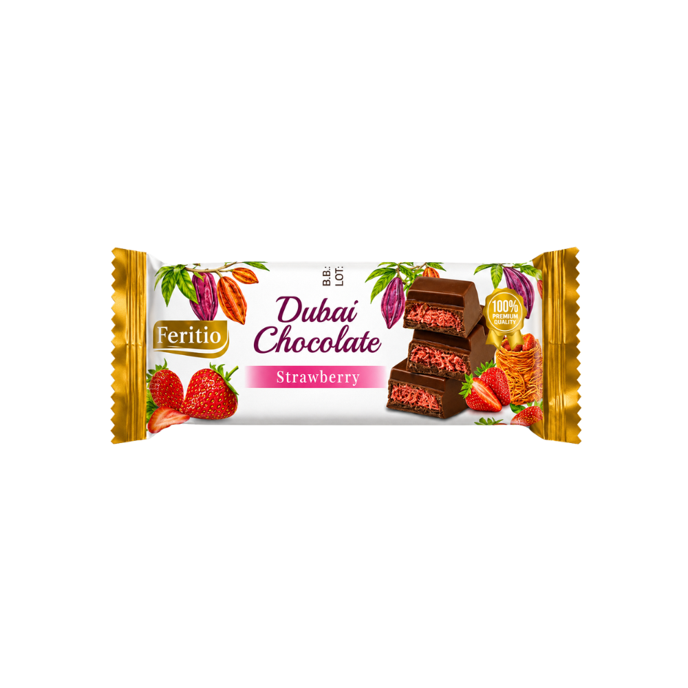 SW0910 - Feritio Dubai Chocolate Strawberry 72 x 40g
