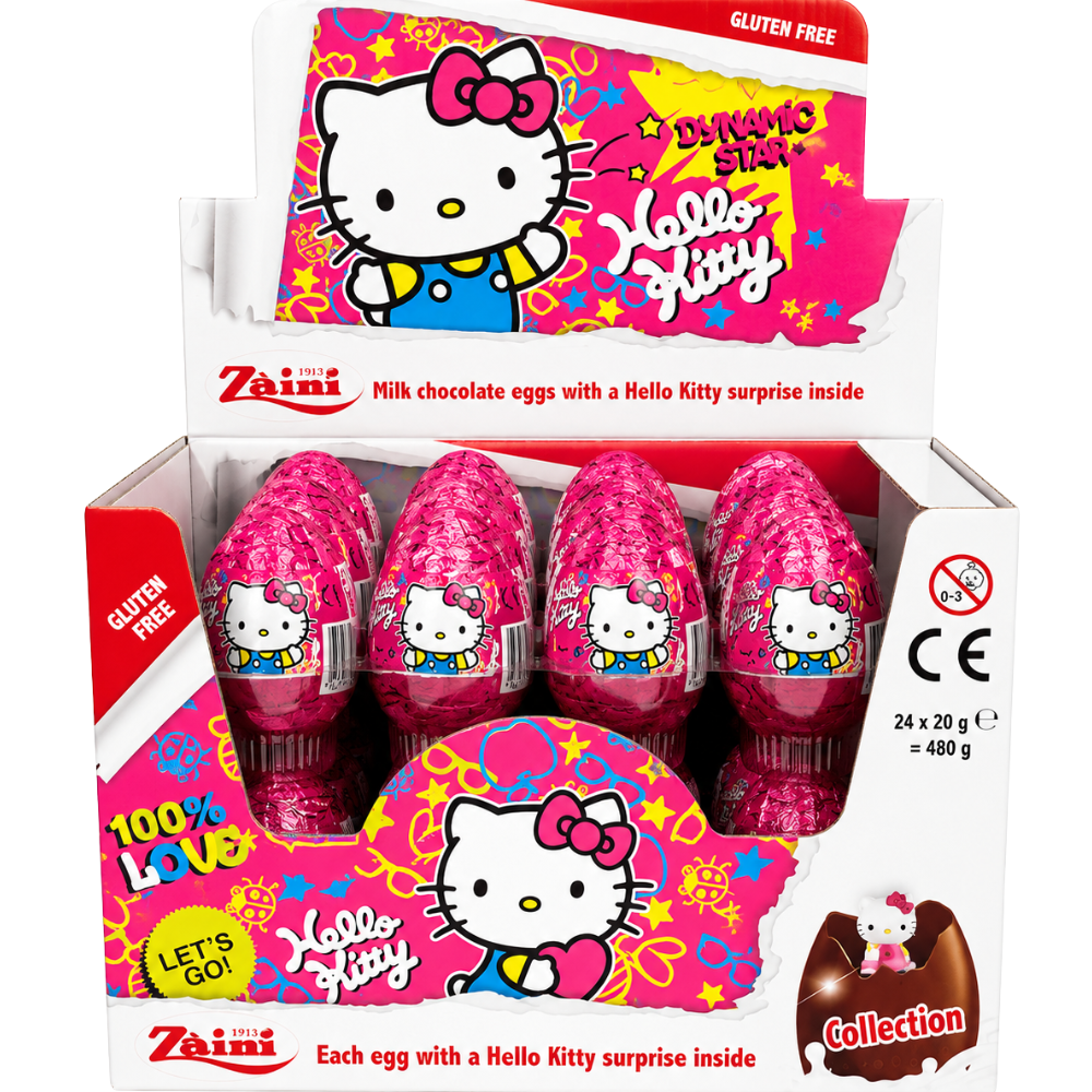 SW52D - Zaini Egg Hello Kitty Surprise Inside 24 x 20 gr