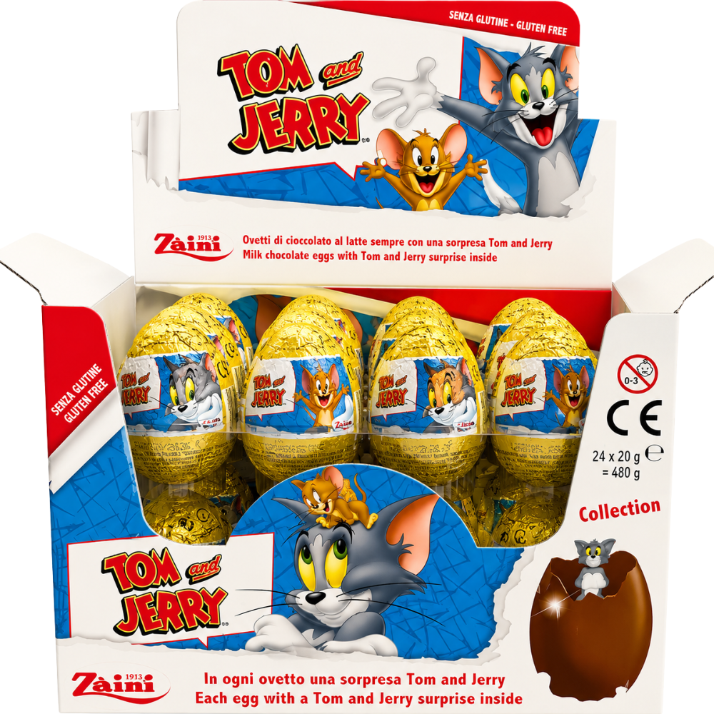 SW52G - Zaini Tom & Jerry Cho Eggs 24 x 24 g