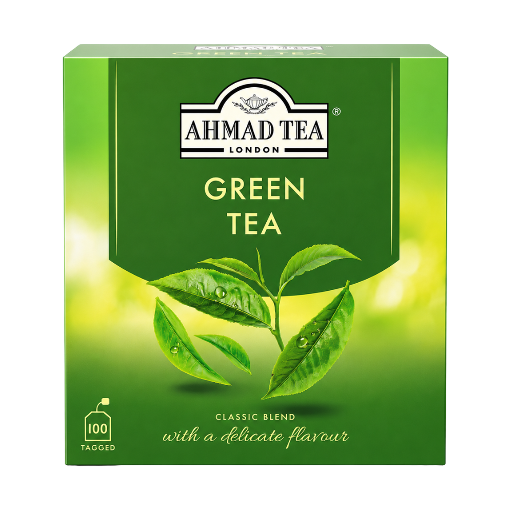 T07P – Ahmad Tea Item 478S Green Tea Bags 12×100 Foil
