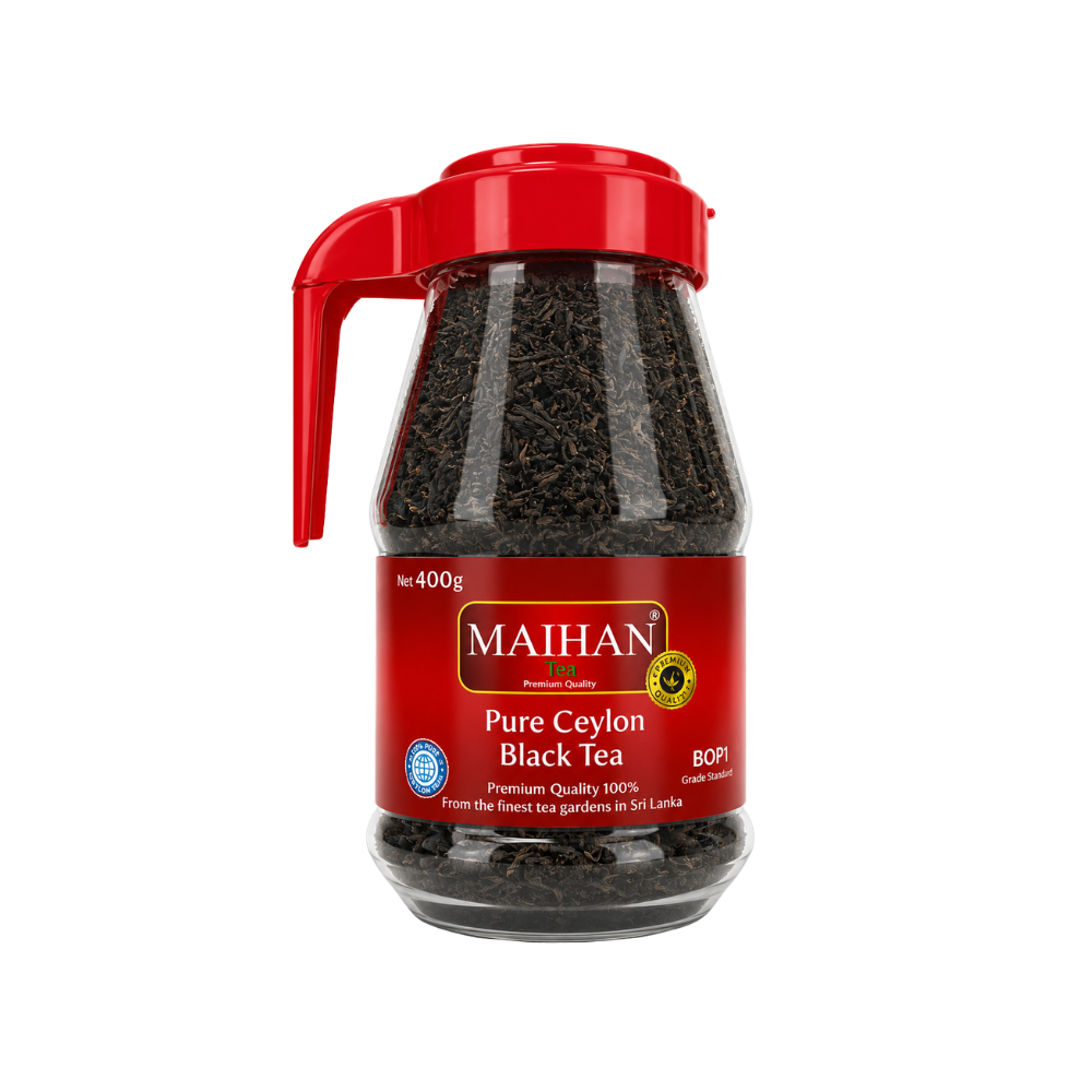 T42B - (BOP1) Black Tea Pure Ceylon 10 x 14 oz (400g) Maihan. Plastic Jars.