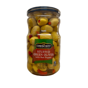 OV01M – Crescent Stuffed Green Olives w/ Red Pepper 12 x 700 g