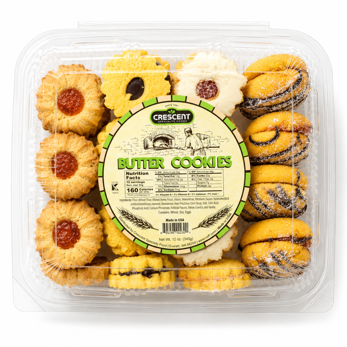 BK0101 – Crescent Butter Cookies 12 x 12 oz (340g)