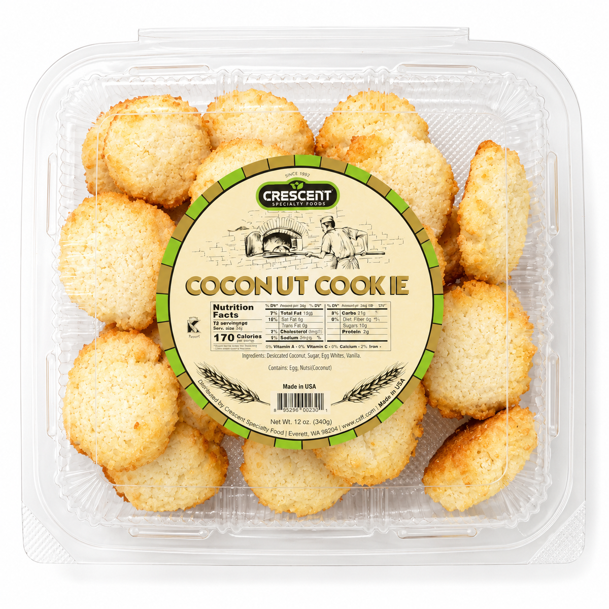 BK0108 – Crescent Coconut Cookies 12x12oz