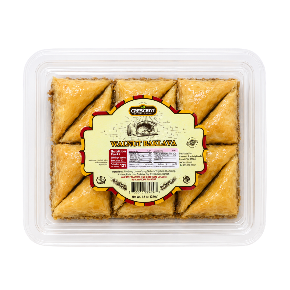 BK0121 - Crescent Walnut Baklava 10x12oz