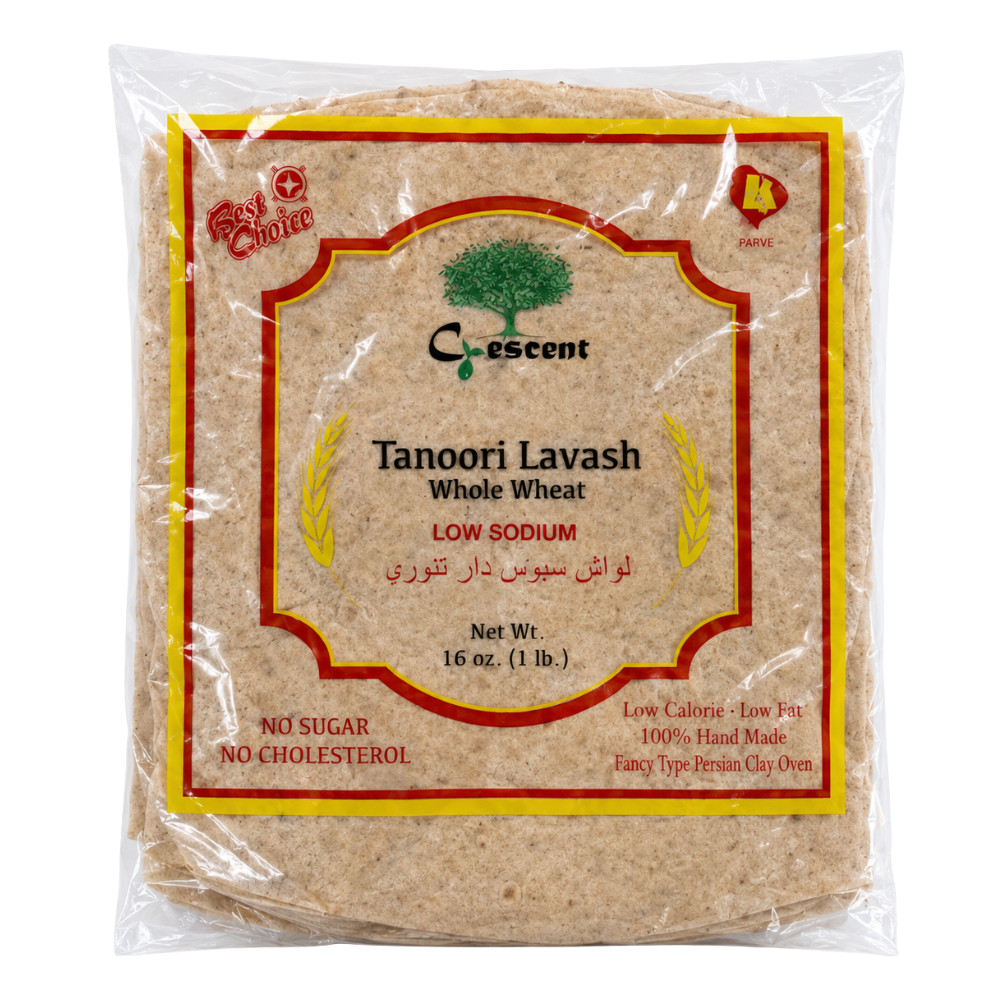 BK0131 – Crescent Whole Wheat Lavash 25 x 16 oz.