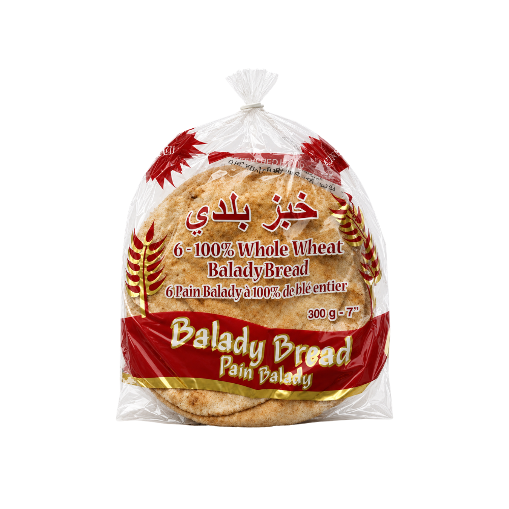 BY02D - Balady 7 Whole Wheat Pita Bread 24x300g