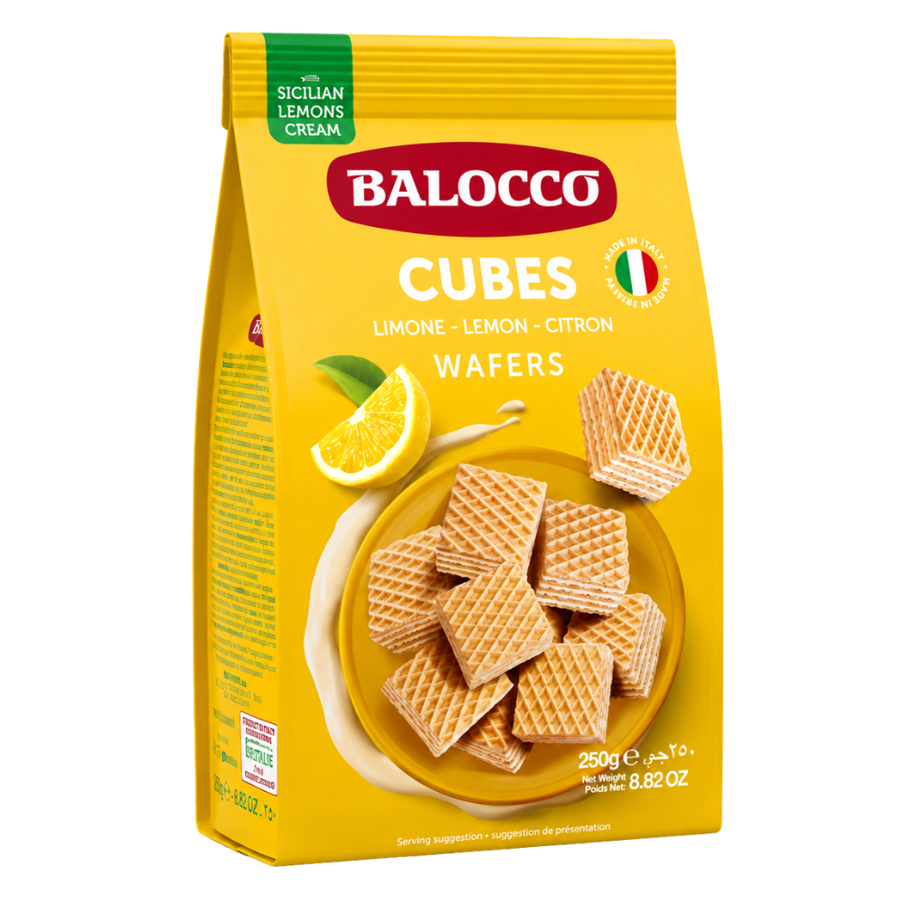 CB06A - Balocco Wafers Lemon (Crema Latte) 12 x 8.8 oz. (Pouch)