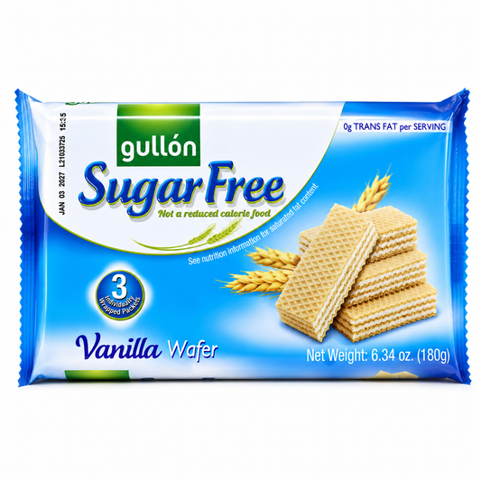 CB3101 - Gullon Sugar Free Vanilla Wafer 12 x 6.34 Oz (180 g)