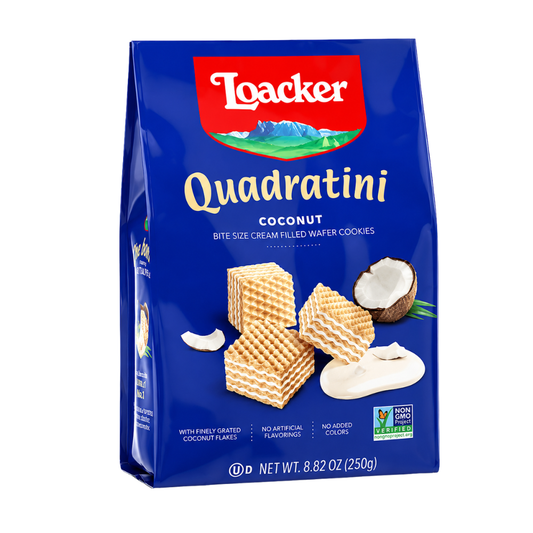 CB41H – Quadratini Coconut, creme-filled wafers 8.82oz
