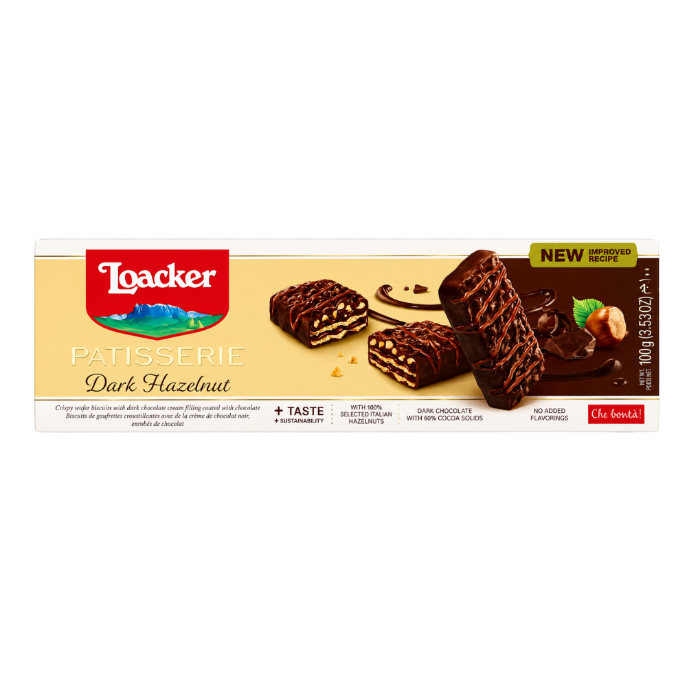 CB44D – Loacker Patisserie Dark Hazelnut 3.53oz