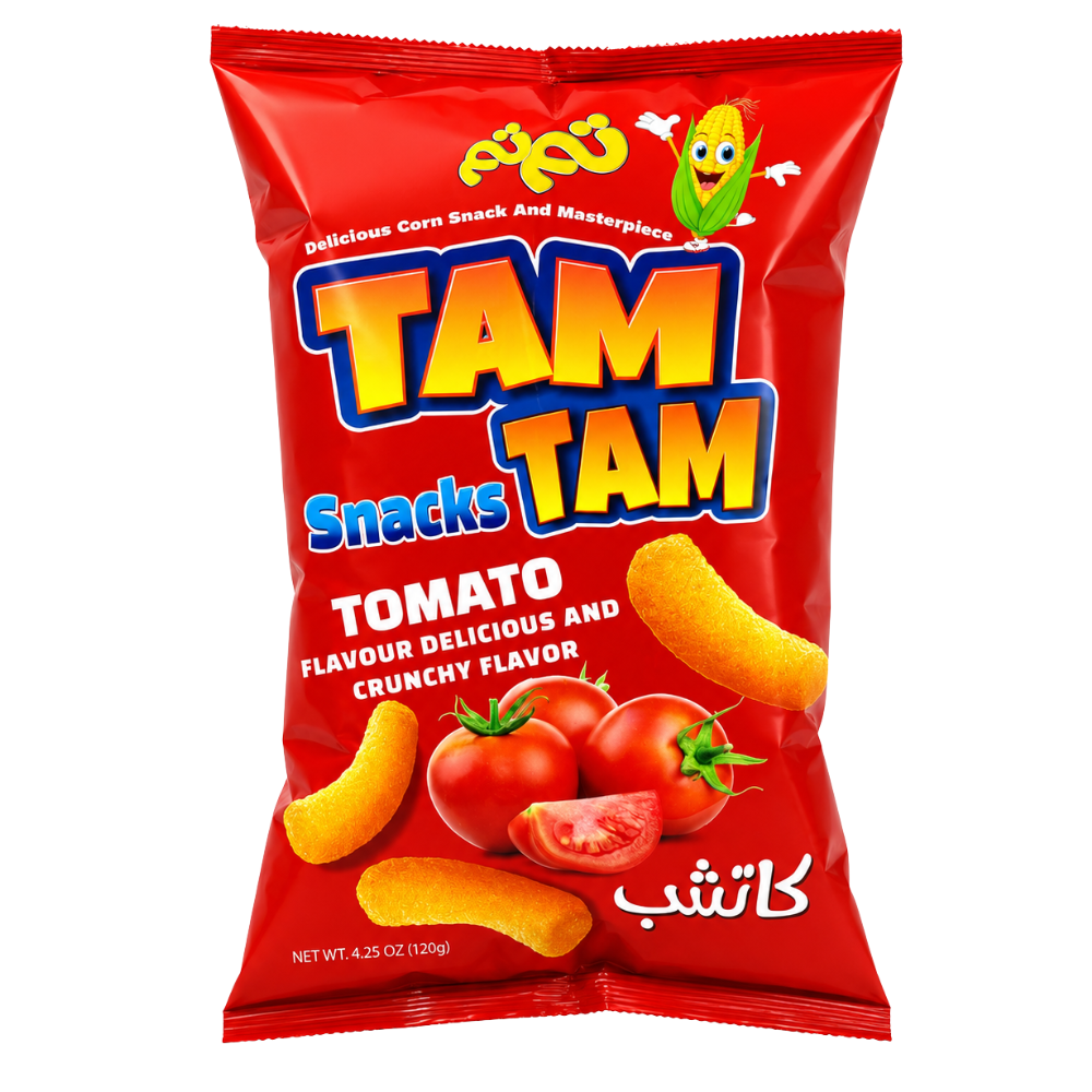 CP06F - Tam Tam Snacks Chips Tomato 14 x 120 gr