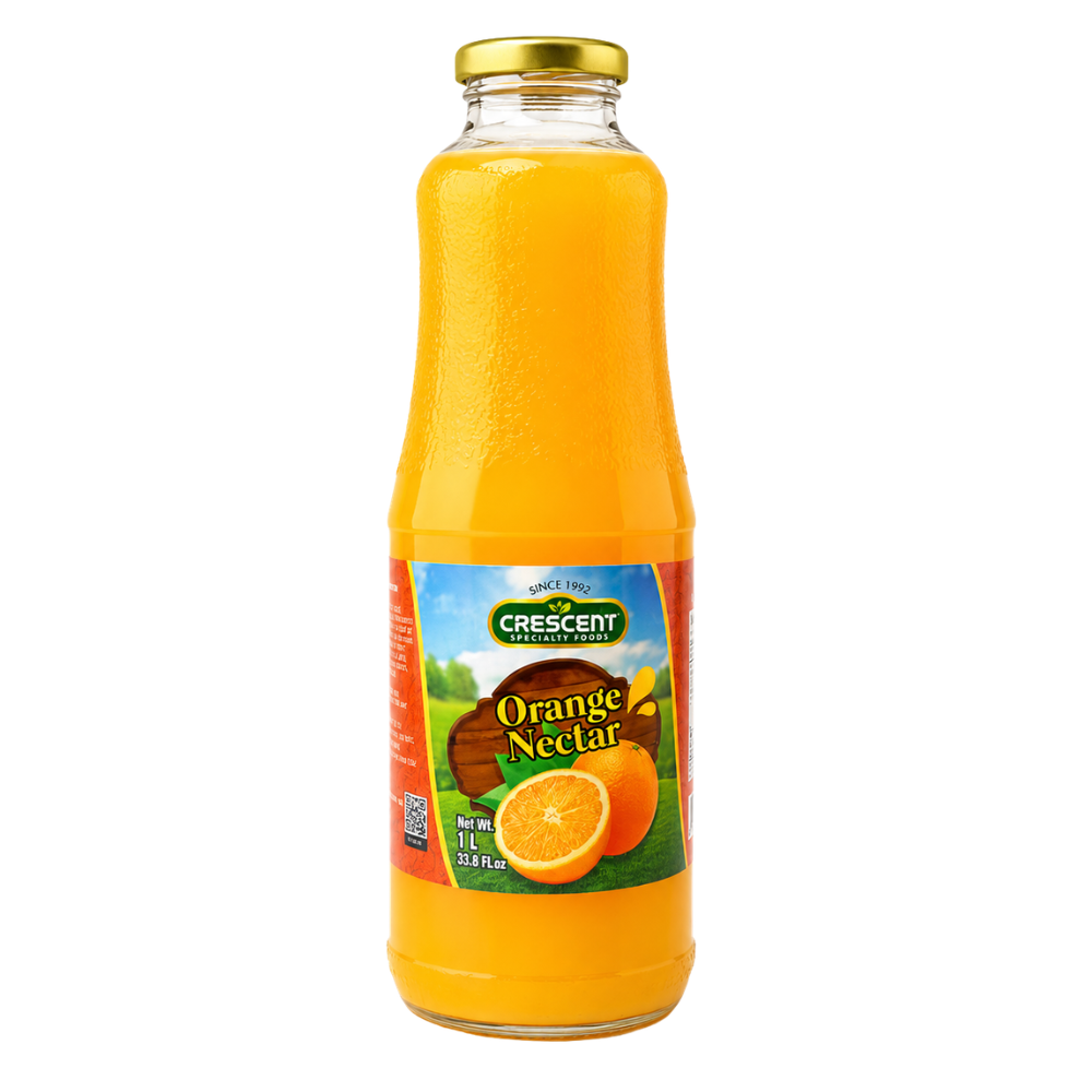 DK01A - Crescent 1 lt Orange Nectar Glass Bottle 6 x 1 lt