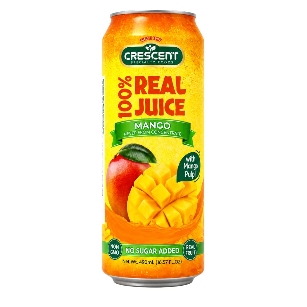 DK0201 - Crescent 100%  Real Juice Mango With pulp 24 x 16.57 Fl oz (490 ml)