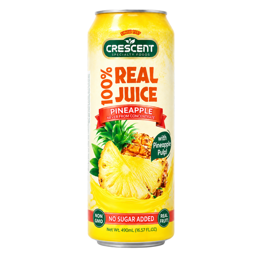 DK0202 - Crescent 100% Real Juice Pineapple With Pulp 24 x 16.57 Fl oz (490 ml)