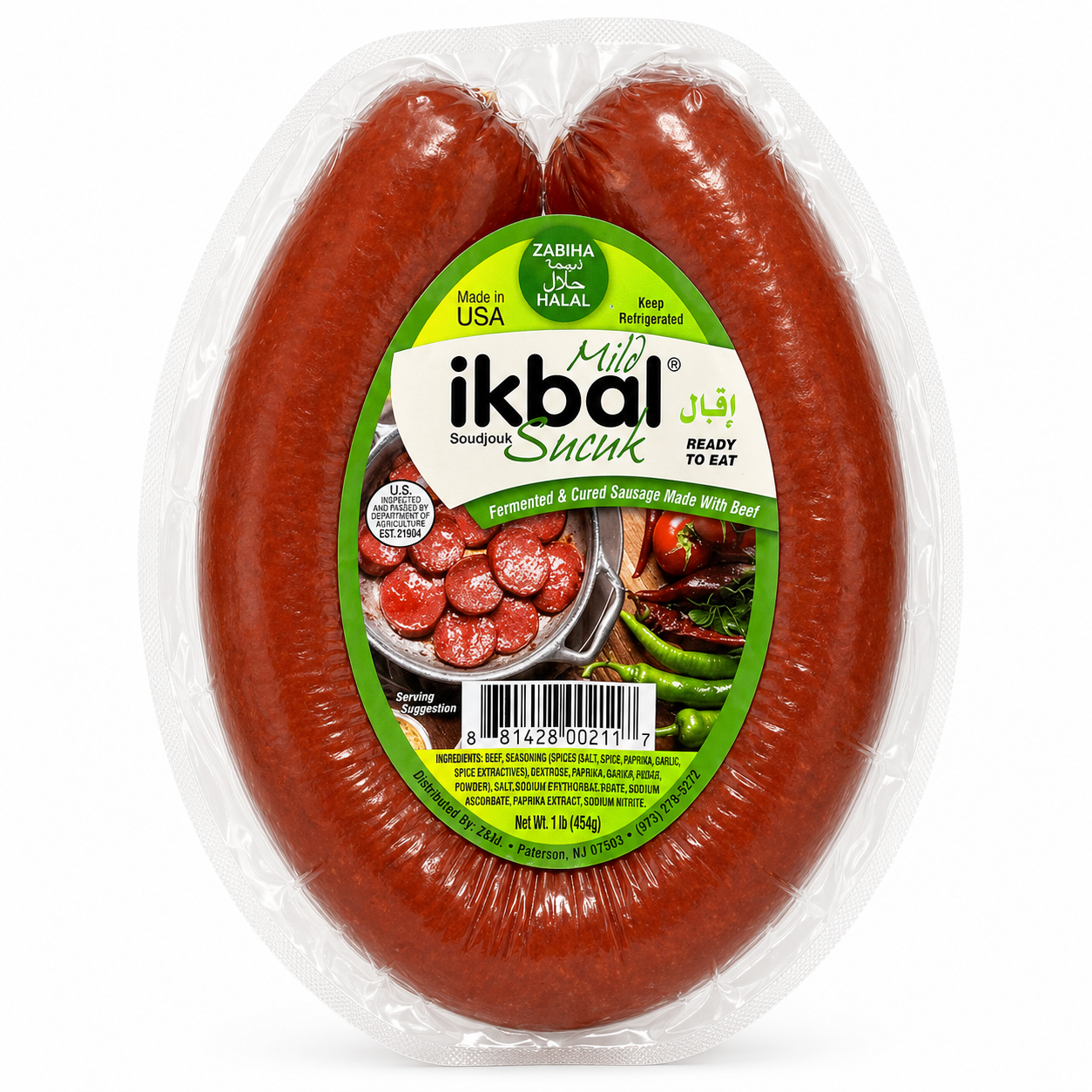 DL02BC - Ikbal Ring Sucuk Mild Halal 12 x 16 oz