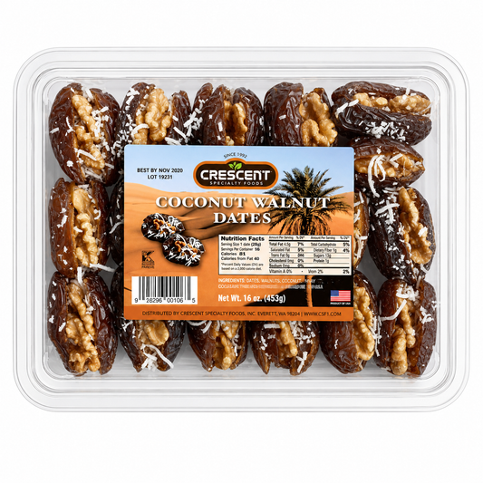DT02H - Crescent Walnut Coconut Dates 12 x 14 oz