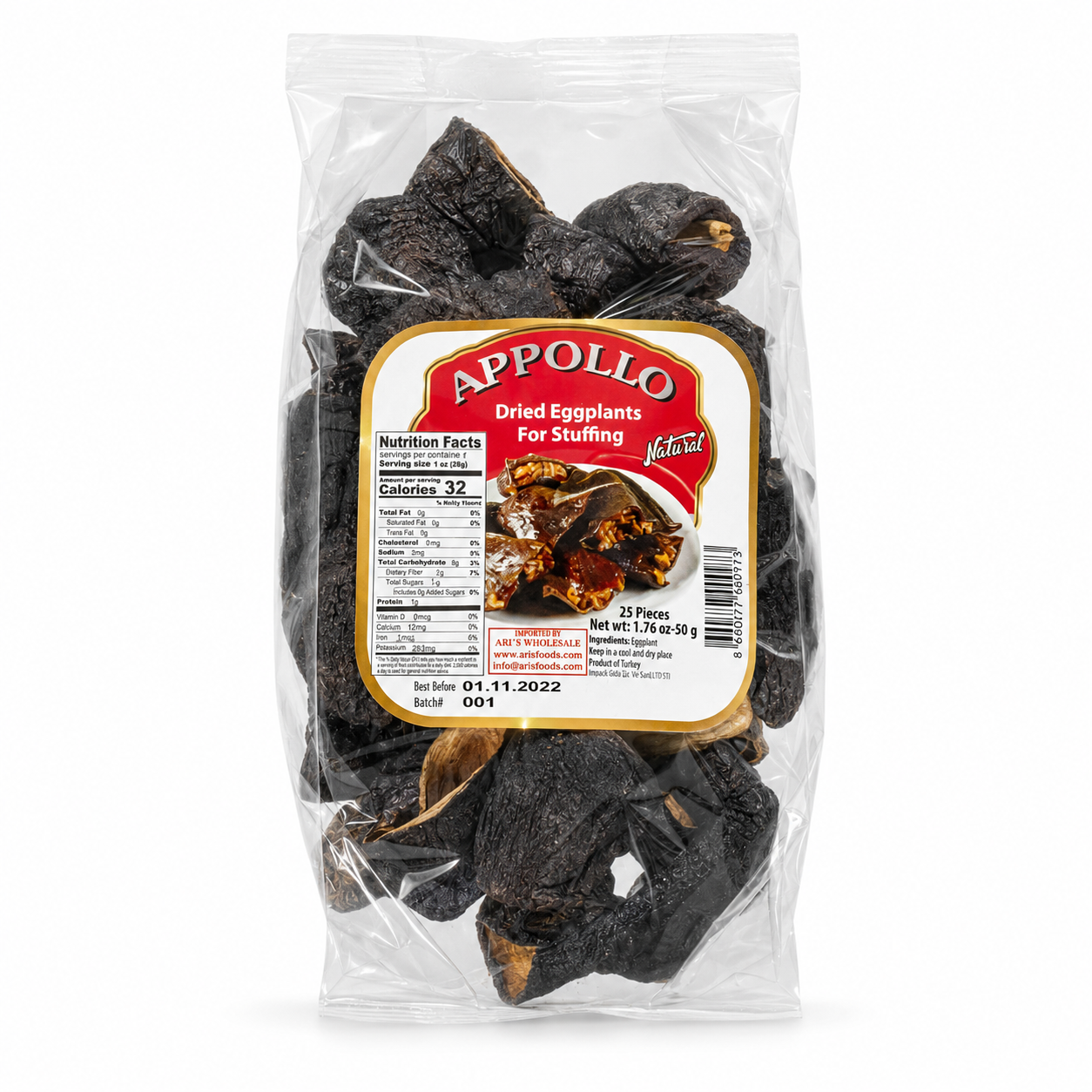 DT40 - Appollo Dried Eggplants 14 x 25 pcs