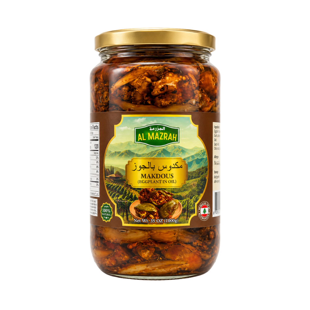 EP01C1 - Lebanese Makdous in oil Eggplant Jar 12 x 1 Kg AlMazrah