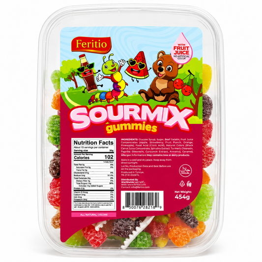 GM0702 - Feritio Gummy Sour Fun Mix 12 x 454g Tubs